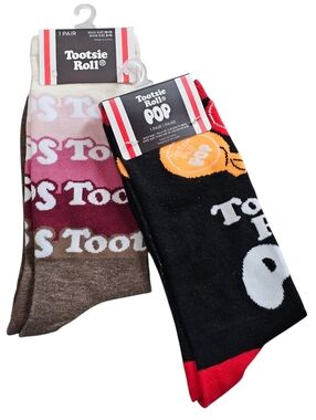 Tootsie Roll Novelty Sock Duo, Size 6-12, New
